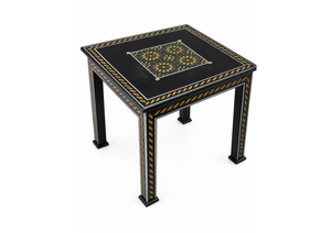 Ornate Black Mosaic Side Table