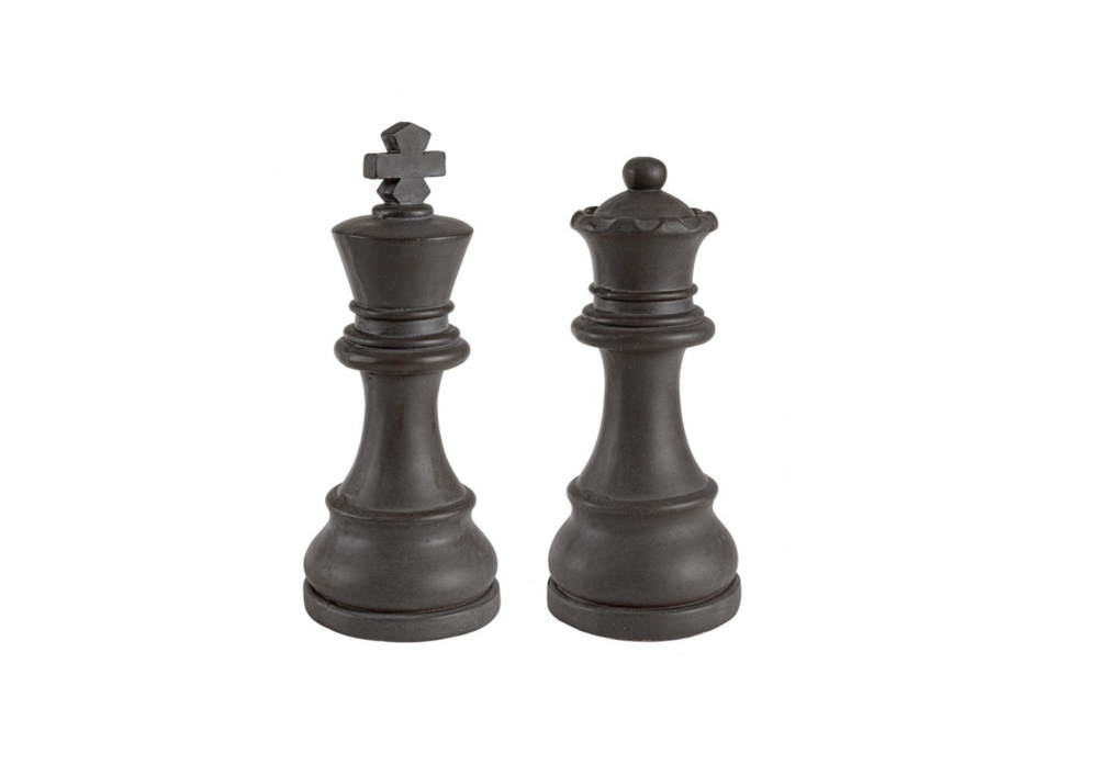 Decorative Floor Piece "Chess King/Queen" Grey