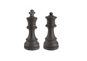 Decorative Floor Piece "Chess King/Queen" Grey