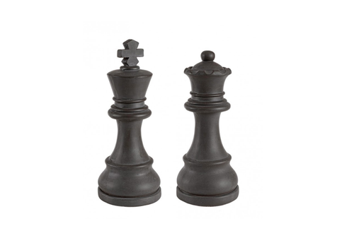 Decorative Floor Piece "Chess King/Queen" Grey