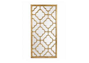 Antique Gold Quatrefoil Grille Mirror