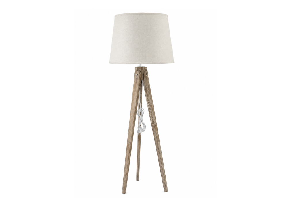 Wooden Tripod Floor Lamp