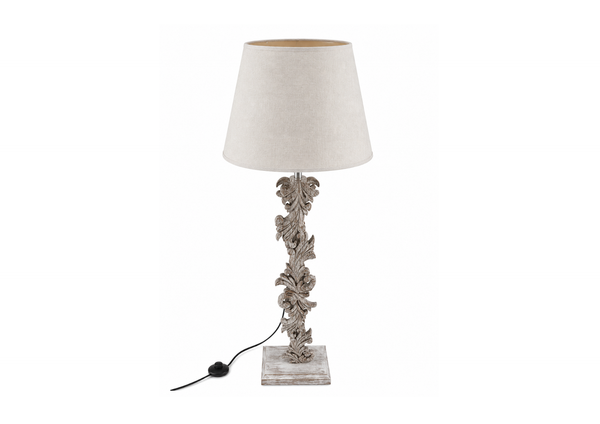 Vintage Carved Farmhouse Table Lamp