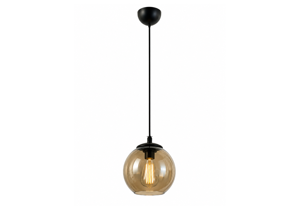 Amber Globe Pendant Lamp
