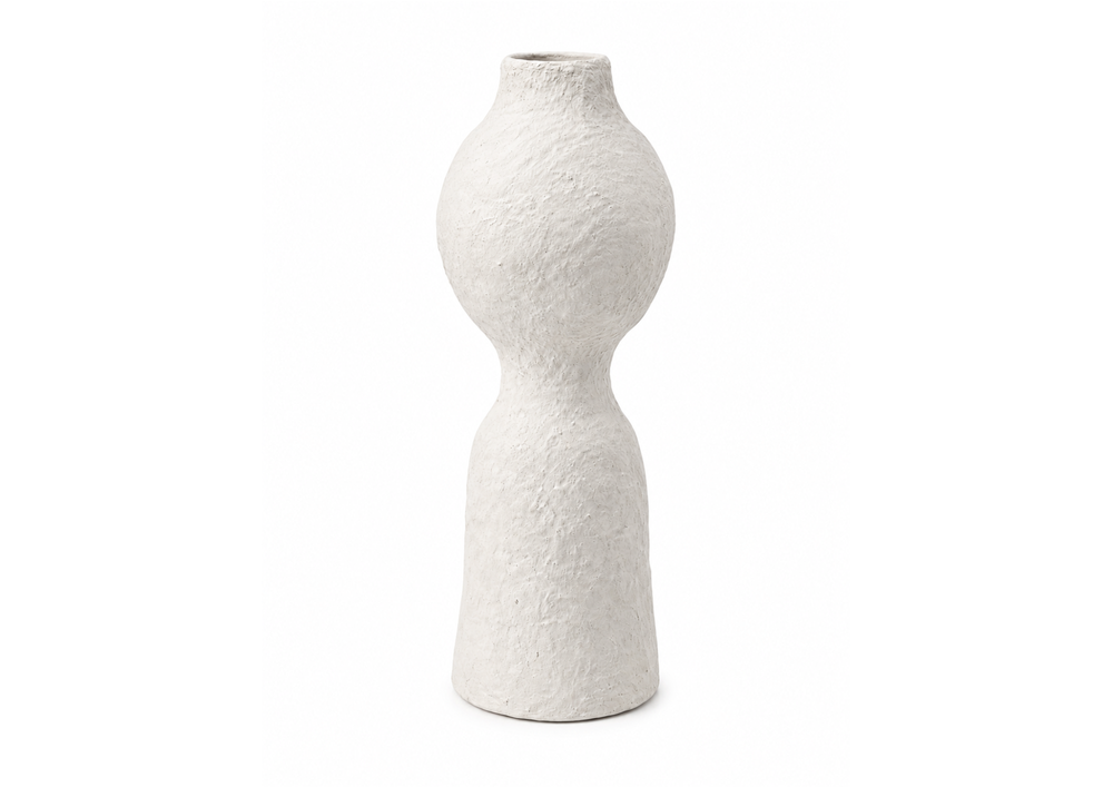 Textured White Decorative Vase