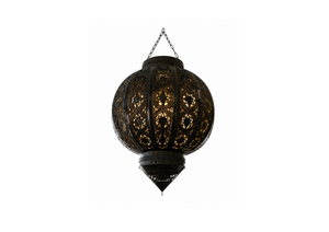 Glowing Moroccan Filigree Pendant Lantern