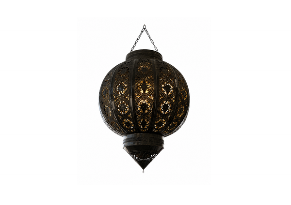 Glowing Moroccan Filigree Pendant Lantern