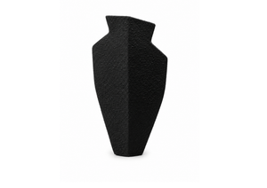 Textured Black Sculptural Vase