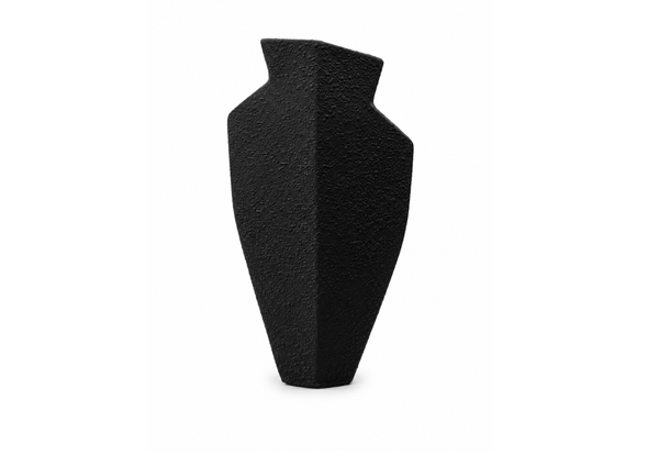 Textured Black Sculptural Vase