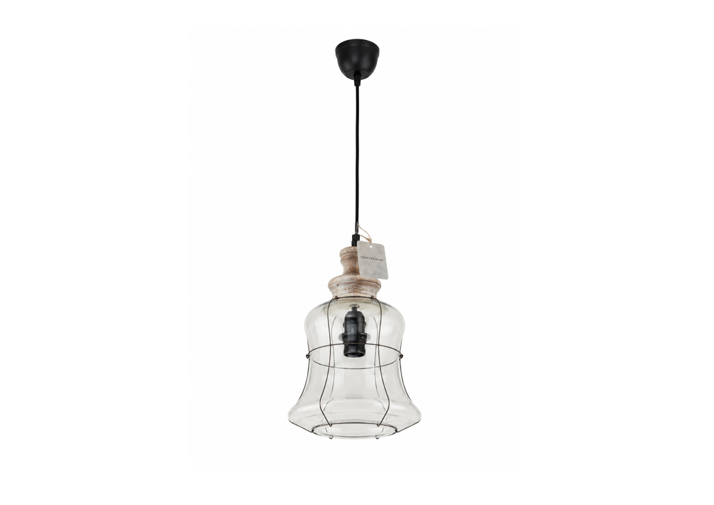 Rustic Glass Bell Pendant Lamp