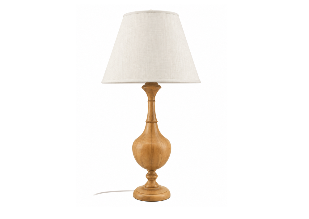 Classic Wood-Detailed Table Lamp