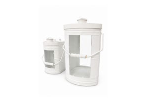 Set White Metal Candle Holder