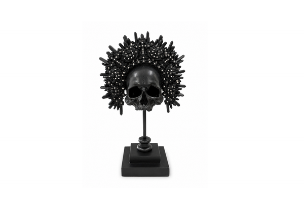 Black Skull Decorative Sculpture