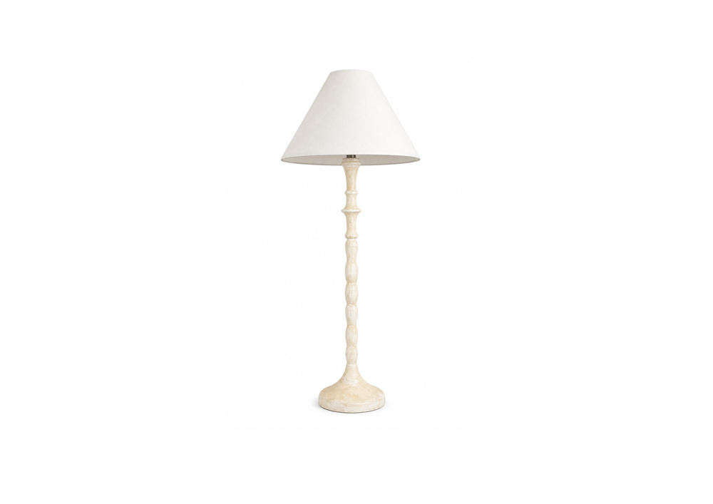 Elegant Distressed Ivory Table Lamp