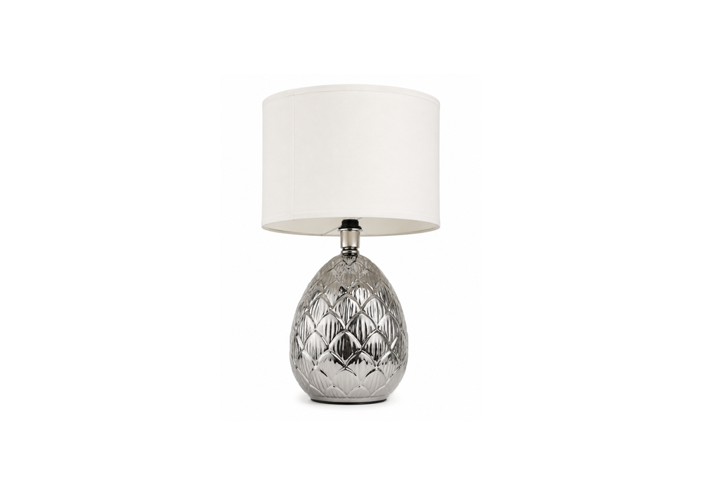 Elegant Chrome Scale-Pattern Table Lamp