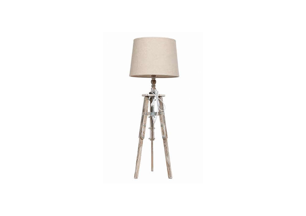Whitewashed Tripod Table Lamp