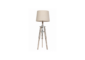 Whitewashed Tripod Table Lamp