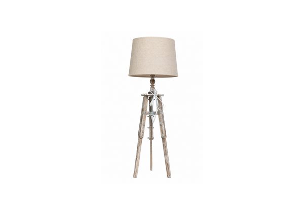 Whitewashed Tripod Table Lamp