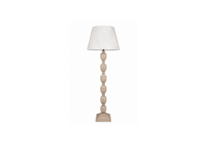 Whitewashed Turned Wood Floor Lamp