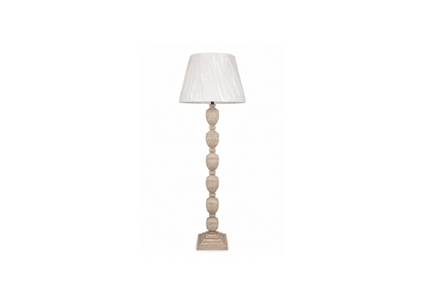 Whitewashed Turned Wood Floor Lamp