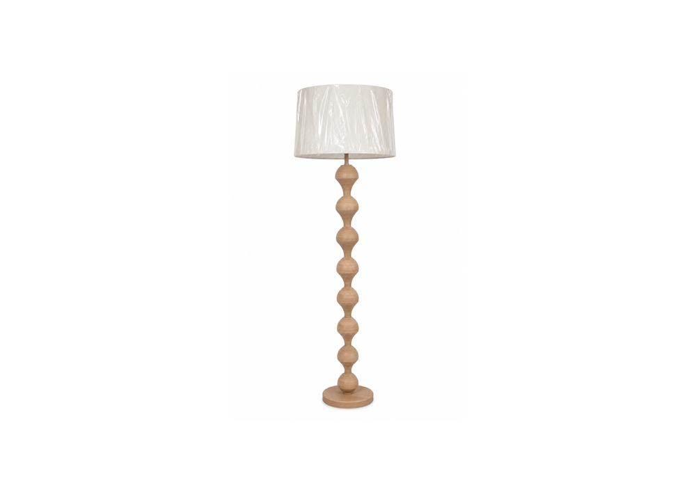 Turned Wood Beaded Floor Lamp