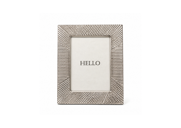 Ribbed Silver Frame with Hello Insert