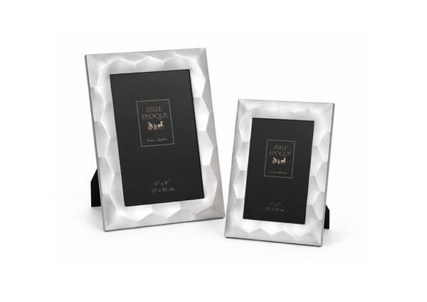 Elegant Silver Faceted Photo Frames