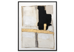 Abstract Gold & Black Textured Artwork