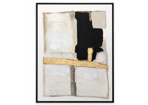 Abstract Gold & Black Textured Artwork