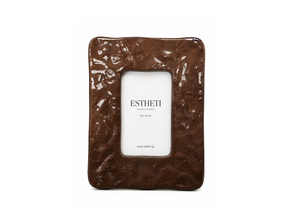 Textured Brown Ceramic Photo Frame