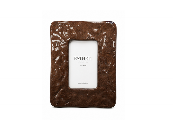 Textured Brown Ceramic Photo Frame