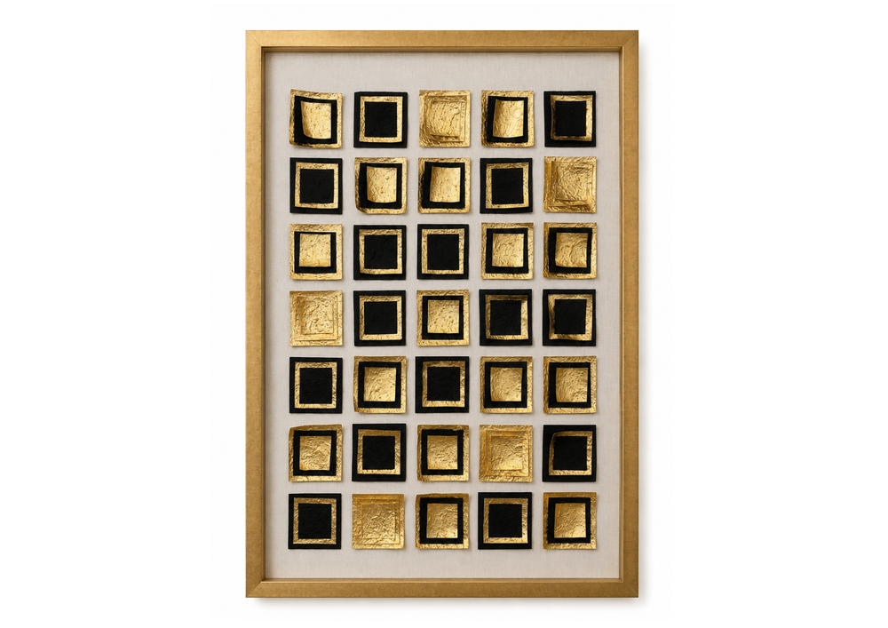 Gold & Black Geometric Wall Art