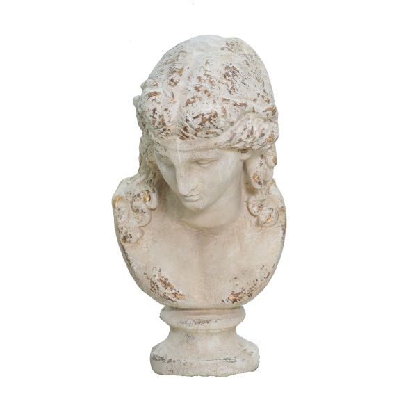 Decorative Bust of Magnesium in White Patina