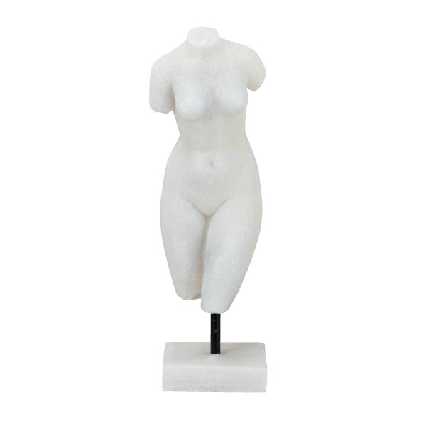 White Resin Tabletop Ornament with Female Figure