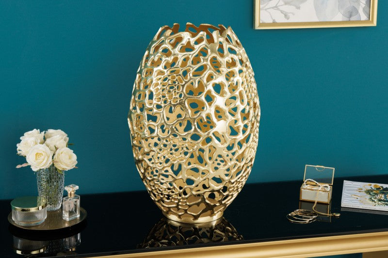 Table Vase Abstract Leaf Gold