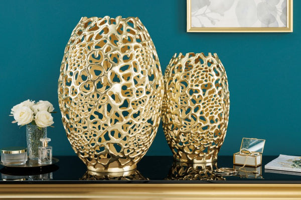 Table Vase Abstract Leaf Gold