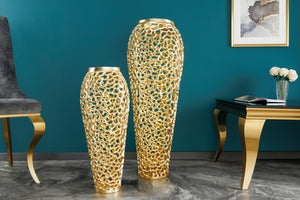 Abstract Leaf Gold Metal Floor Vase 34×34×92 cm