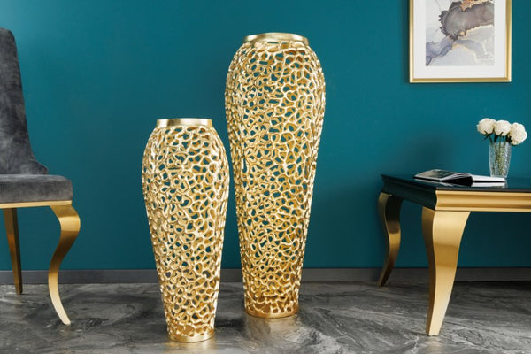 Abstract Leaf Gold Metal Floor Vase 34×34×92 cm