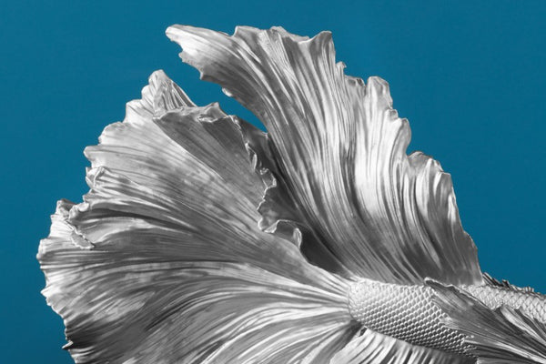 Fisch Silver Synthetic Table Decorative Fish Figurine 32×13×36 cm