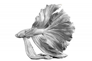 Fisch Silver Synthetic Table Decorative Fish Figurine 32×13×36 cm