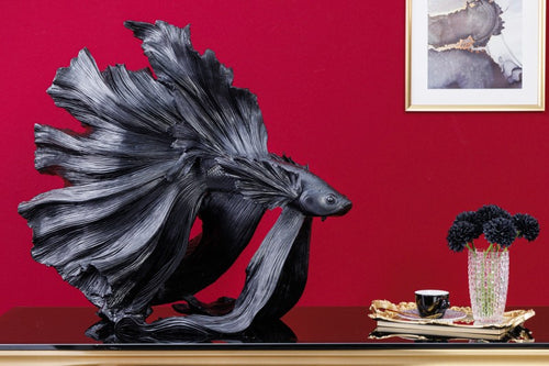 Fisch Black Synthetic Table Decorative Fish Figurine 32×13×36 cm