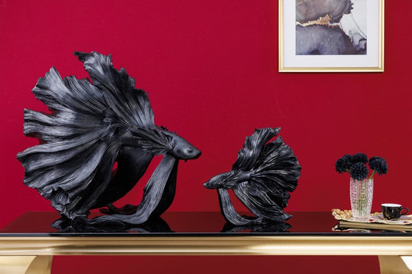Fisch Black Synthetic Table Decorative Fish Figurine 32×13×36 cm