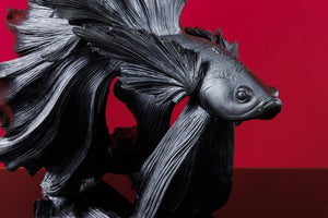 Fisch Black Synthetic Table Decorative Fish Figurine 32×13×36 cm
