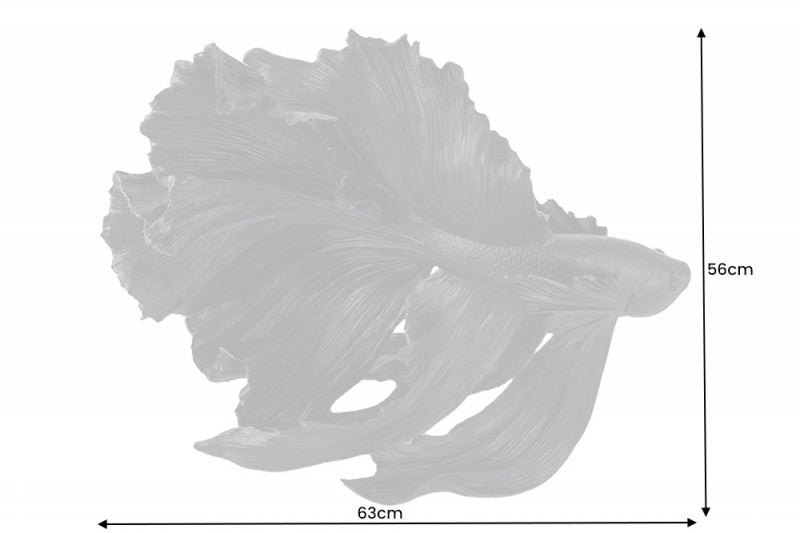 Fisch Black Synthetic Table Decorative Fish Figurine 32×13×36 cm