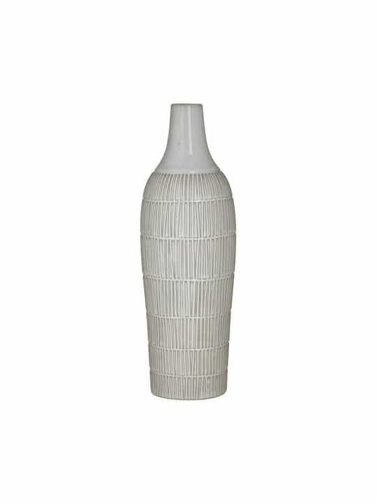 Inart Decorative Ceramic Vase – White/Gold