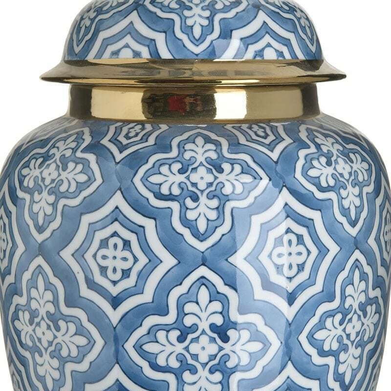 INART Decorative Ceramic Vase – Blue/White