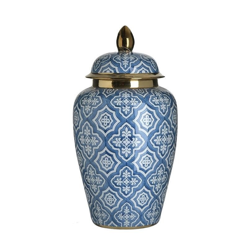 INART Decorative Ceramic Vase – Blue/White