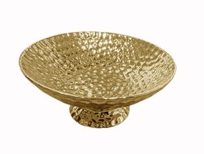 Decorative Pedestal Platter Ceramic Gold Art Et Lumiere