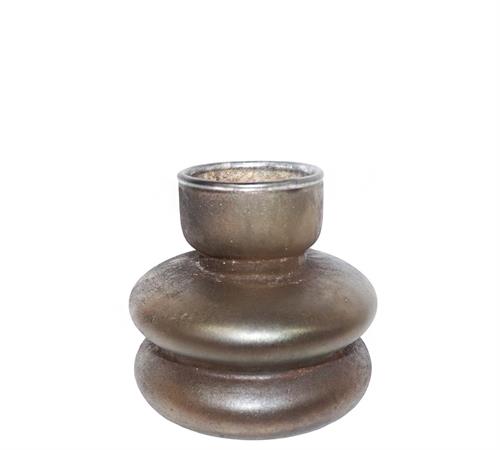 Minimal glass vase with grey/gold oxidation