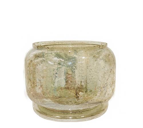Blown Glass Jar with Special Glaze, Gold